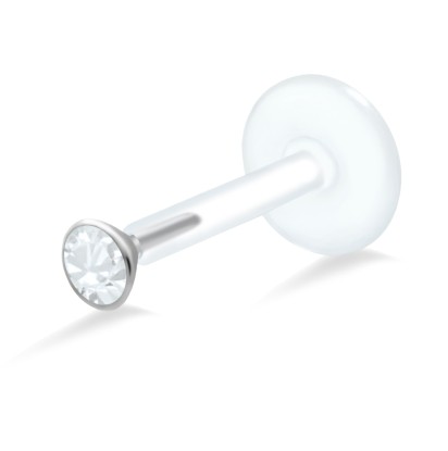 Small Stone Labret Silver LA-179